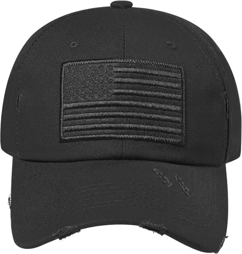 Vista 14 de IIN Gorra de béisbol con bandera estadounidense para hombres y mujeres, de perfil bajo, militar, militar, militar, para papá