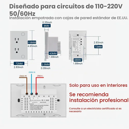 Vista 6 de Salida inteligente,Monitoreo de energía,Necesita Zigbee Hub,Blanco
