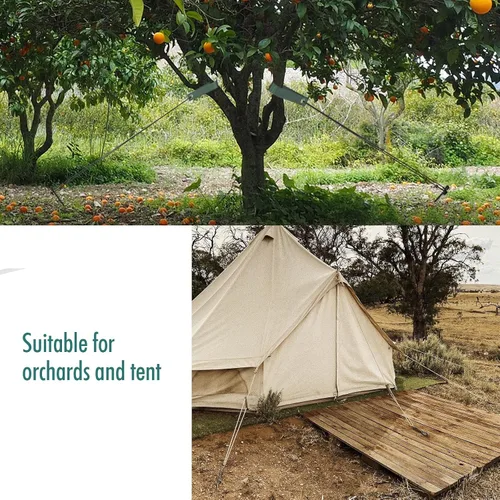 Vista 6 de Estacas y soportes para árboles, kit de estacas para árbol con correas para árboles y cuerda en patio al aire libre, 3 piezas de estabilizador