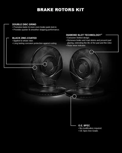 Vista 4 de R1 Concepts Kit de frenos y rotores traseros delanteros Disco de freno Rotores de freno Compatible con Honda Civic 2017-2021
