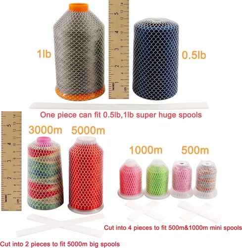 Vista 2 de New brothread Bobina de red de hilo de 20 yardas para diferentes tamaños de bordado de costura y bobines/conos de hilo de servidor, corte
