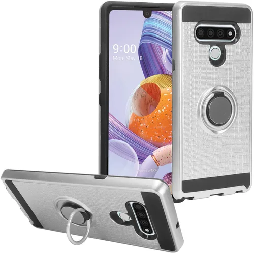 Vista 23 de Para LG Stylo 6 LM-Q730 (2020) - Funda híbrida con soporte de anillo - RS2 Negro