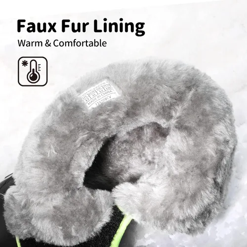 Vista 4 de DREAM PAIRS Botas de nieve de invierno impermeables de media pantorrilla para niños y niñas