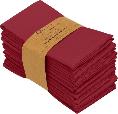 Vista 53 de Ruvanti - Juego de 4 servilletas de tela de 45x45 centímetros, lavables, suaves, duraderas, absorbentes, mezcla de algodón. Servilletas de mesa