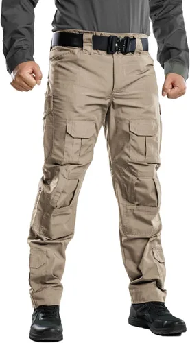 Vista 4 de TRGPSG Men's Hiking Pants Casual Cargo Pants Camo Work Tactical Pants with Multi Pocket