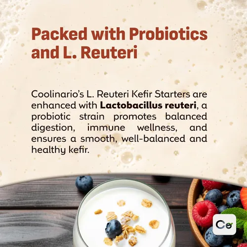 Vista 9 de Coolinario L Reuteri Kefir Starter (paquete de 10, bolsitas de 0.05 onzas) Cultivos vivos Kit de inicio de kéfir casero con Lactobacillus Reuteri