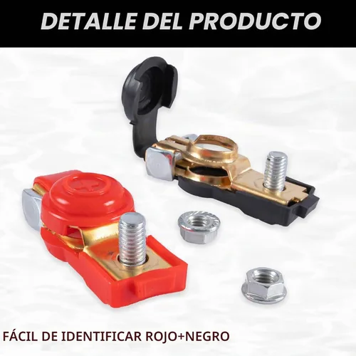 Vista 3 de SINGARO Kit de clasificación de conector de terminal de batería de automóvil, extremos de cable de batería negativos y positivos de cobre puro