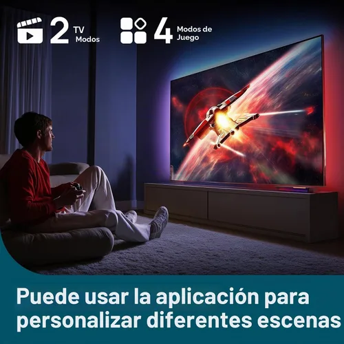 Vista 5 de Linkind Retroiluminación para TV, caja de sincronización HDMI 2.1 con tecnología AI LumiSync, compatible con 8K@60Hz, retroiluminación LED