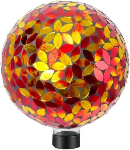 Vista 12 de Lily's Home Colorida bola de vidrio de mosaico, diseñada con un impresionante patrón de mosaico holográfico de pétalos para traer color a cualquier