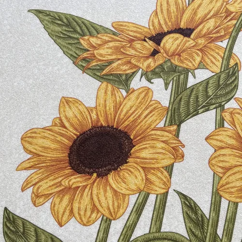 Vista 5 de UKELER Juego de 2 alfombras de baño de girasol, absorbentes de agua, antideslizantes, alfombra de baño en forma de U para bañera, ducha, fregadero
