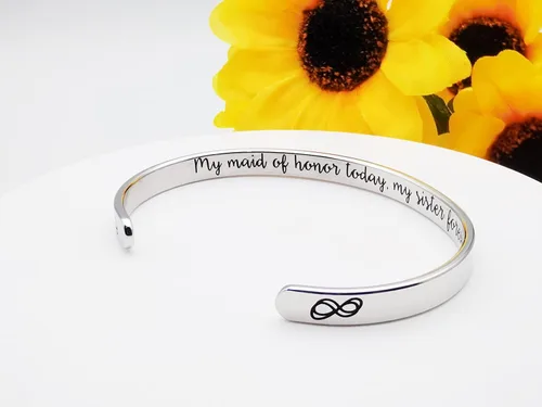 Vista 330 de Pulseras inspiradoras para mujer, joyería de acero inoxidable, con refranes, pulsera motivacional con mensaje oculto, pulseras grabadas para mejor