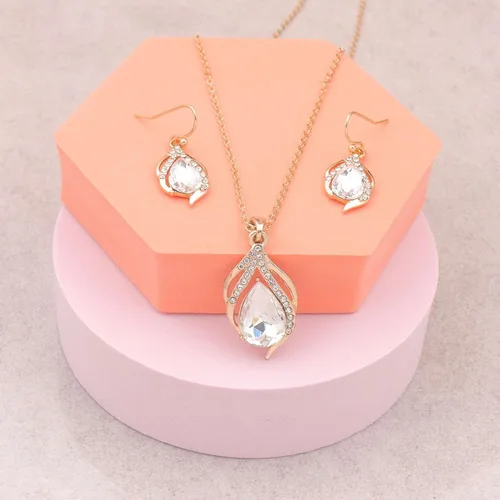 Vista 7 de ZHUWE Juego de joyas de dama de honor para mujeres y niñas, 1-4-6-8 juegos de collar de lágrima para regalo de boda y fiesta, Metal Zinc Vidrio, No