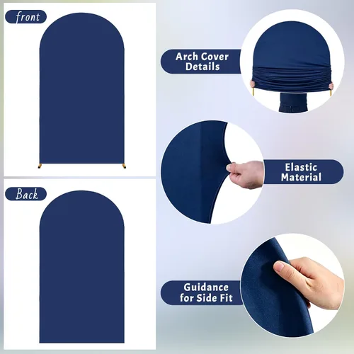 Vista 104 de Baby Blue Arch Backdrop Cover, 6FT Spandex Fitted Wedding Arch Stand Covers Round Top Chiara Backdrop Cover for Birthday Party Ceremony Banquet Azul