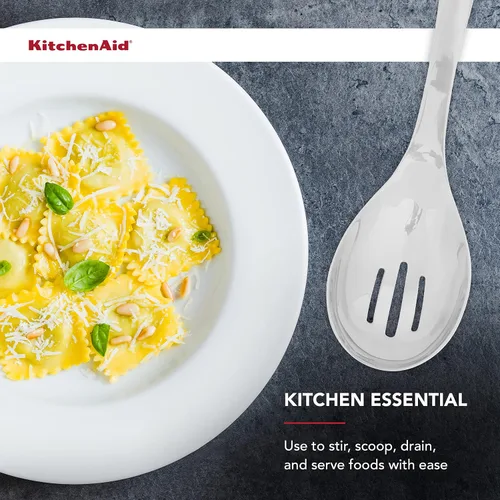 Vista 7 de KitchenAid Cuchara ranurada prémium con gancho para colgar, 13.3 pulgadas, acero inoxidable