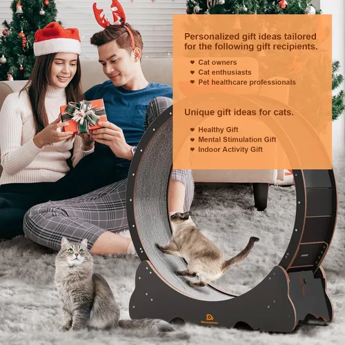 Vista 7 de Rueda de ejercicios para gatos, de 48 pulgadas XL para gatos grandes, rueda de gato para gatos