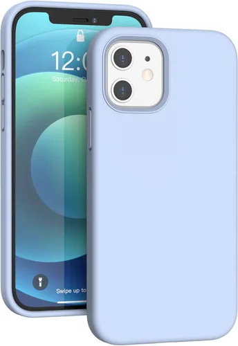 Vista 166 de Funda de silicona líquida compatible con iPhone 12 Pro Max 6.7 pulgadas, funda de gel de protección completa con forro de microfibra, funda