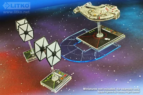 Vista 2 de LITKO Space Battle Plantilla universal de arco de fuego Compatible con Star Wars X-Wing Compatible con Star Trek: Ala de ataque