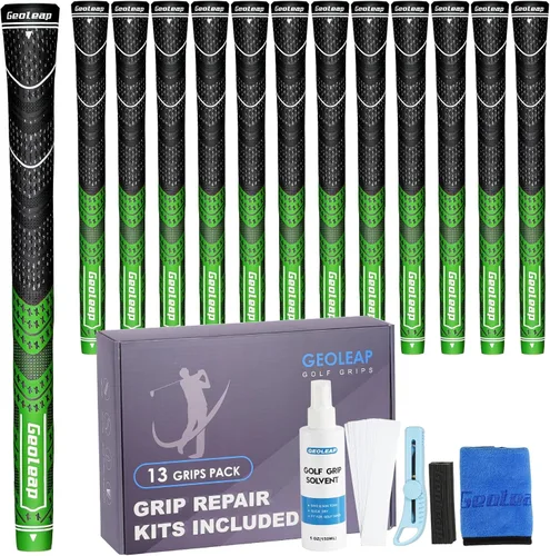 Vista 10 de Geoleap Golf Grips Set of 13- Grips with Tapes and Grips with All Repair Kits for Choice,Hybrid Golf Club Grips All Weather Contral, High Feedback &