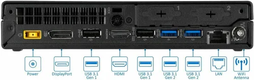 Vista 4 de Lenovo ThinkCentre M920q Tiny Desktop Intel i7-8700T Hasta 4.00GHz 32GB RAM Nuevo SSD NVMe de 1 TB integrado AX210 Wi-Fi 6E BT HDMI Dual Monitor