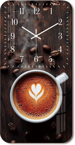 Vista 9 de Reloj de pared de taza de café para cocina, reloj de pared rectangular de madera, funciona con pilas, 12 pulgadas, relojes rústicos vintage