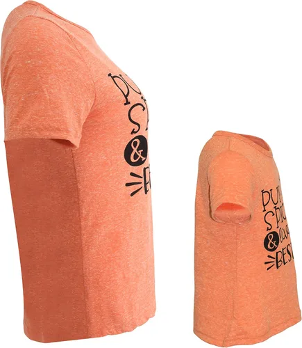 Vista 5 de Unique Baby Camisas a juego para niñas con diseño de calabaza y mí