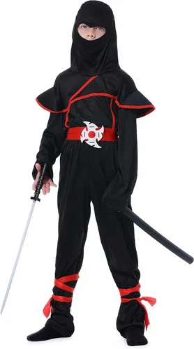 Vista 3 de Disfraz de ninja para niños, disfraz de Halloween, fiesta de Halloween, disfraz de cosplay