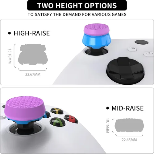 Vista 8 de playvital Thumbs Pro Armor - Extensor de pulgar para Xbox Core, para controlador Xbox Series XS, tapas de joystick para control Xbox One 2