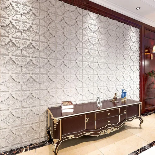 Vista 3 de Art3d Azulejos de techo de caída 2x2, panel de techo con pegamento, estilo clásico de lujo en blanco