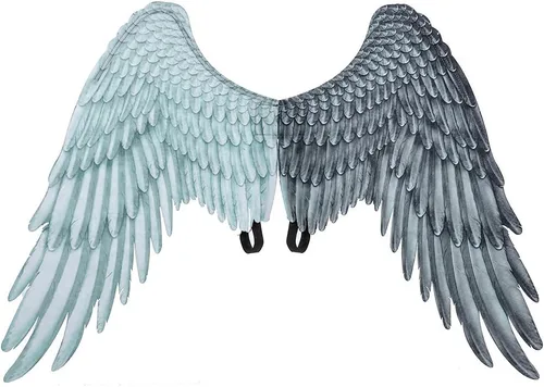 Vista 3 de Alodidae Disfraz de alas de ángel 3D con correas elásticas para fiesta de Halloween, Mardi Gras, accesorio de cosplay