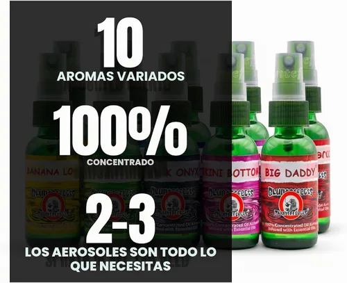 Vista 4 de Blunteffects Ambientador 100% concentrado para coche/hogar en aerosol (5 aromas surtidos) (paquete de 10)