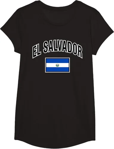 Vista 5 de Camiseta salvadoreña Orgullosa Bandera de El Salvador, Negro