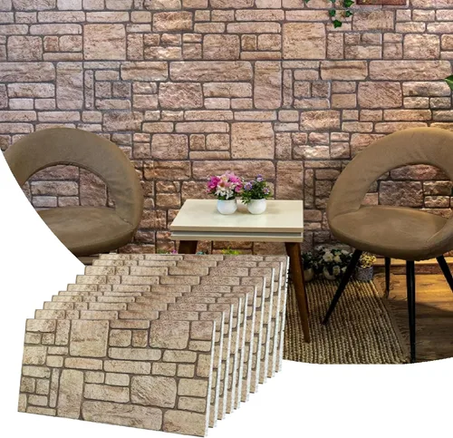 Vista 54 de Dundee Deco Paneles de pared 3D de ladrillo sintético, revestimiento, paneles de pared con aspecto de piedra gris, revestimiento de espuma