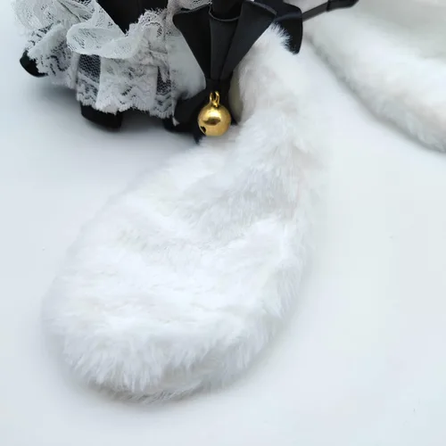Vista 6 de Faylay Cosplay Girl - Diadema de peluche con orejas de conejo, accesorio para la cabeza