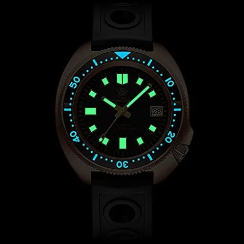 Vista 5 de SD1970S SD1970S CUSN8 Caja de bronce sólido Bisel de cerámica azul luminoso NH35 reloj automático de buceo de tortuga para hombres