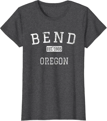 Vista 7 de Bend Oregon OR Camiseta vintage, Negro