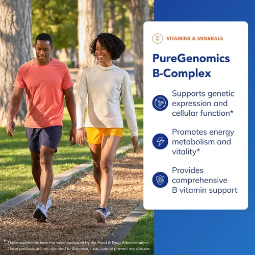 Vista 3 de Pure Encapsulations PureGenomics B-Complex - Soporte de vitamina B de amplio espectro para expresión genética, función celular, producción