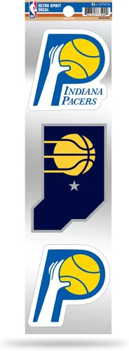 Vista 16 de Rico Industries NBA Basketball - Juego de calcomanías retro de 3 piezas