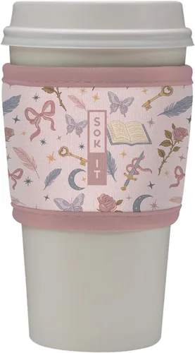 Vista 91 de Sok It HotSok Coffee & Tea - Funda de neopreno con aislamiento reutilizable (floral abstracto)