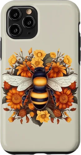 Vista 27 de iPhone 16 Boho Flower Bee Honey Beekeeper Daisy Sunflower Bee Case