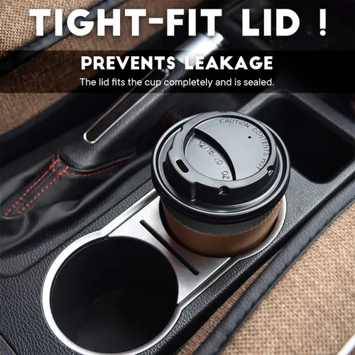Vista 3 de Paquete de 100 tazas de café desechables de 12 onzas para llevar con tapas, fundas y pajitas, 100% biodegradables y compostables, tazas de café