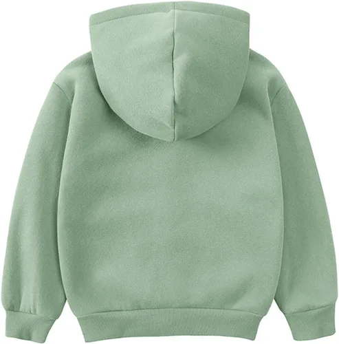 Vista 4 de iQKA Toddler Kids Baby Outwear Long Sleeve Round Neck Solid Color Jacket Zipper Hooded Light Weight Jackets Girls