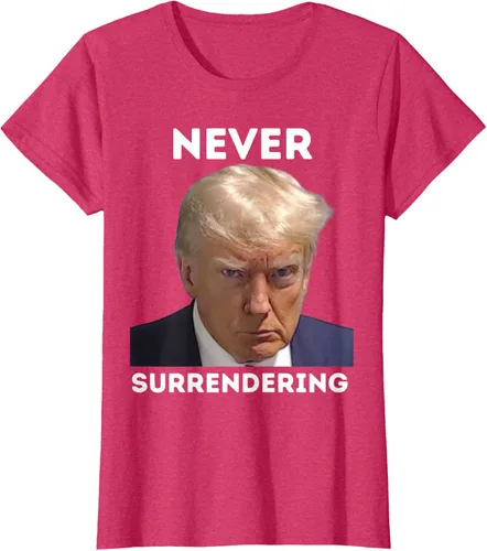 Vista 7 de Triumph Never Surrendering - Camiseta Trump Mug Shot, Negro