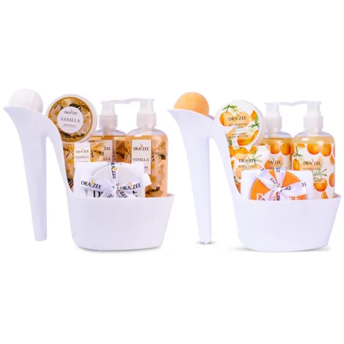 Vista 13 de Draizee Regalos de spa de lujo para mujer, juego de 2 canastas de spa con aroma de rosa y coco, gel de ducha, baño de burbujas, mantequilla