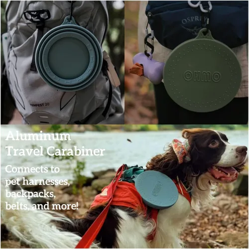 Vista 5 de OHMO Tazón de Agua para Perros Colapsable a Prueba de Derrames 24oz para Autos, Tazones Portátiles sin Salpicaduras para Viajes de Perros