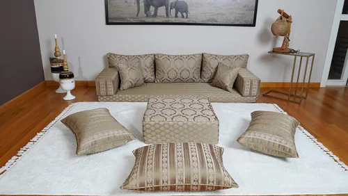 Vista 2 de arabicsofa Sofá de asiento de piso árabe - Sofá modular hecho a mano con sofás otomanos