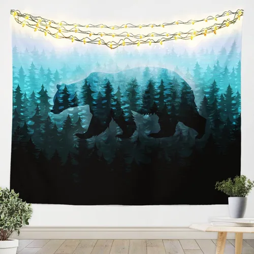 Vista 3 de Feelyou Bonito tapiz decorativo de hongos para niños, manta de pared de hongos de dibujos animados para niños, adolescentes, hongos kawaii