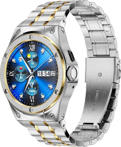 Vista 11 de SUPLINK Stainless Steel Case and Bands Compatible with Google Pixel Watch 1/2/ 3 Band 41mm Men, Metal Strap Protective Bumper for Pixel Watch 3 45mm