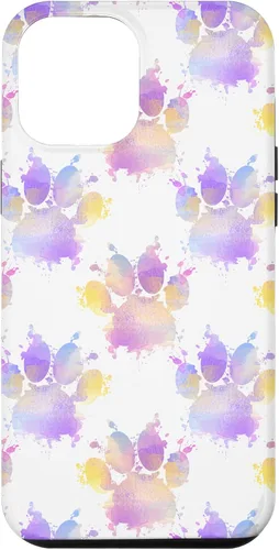 Vista 6 de iPhone 15 Watercolor Paint Splatter Dog Paw Print Case
