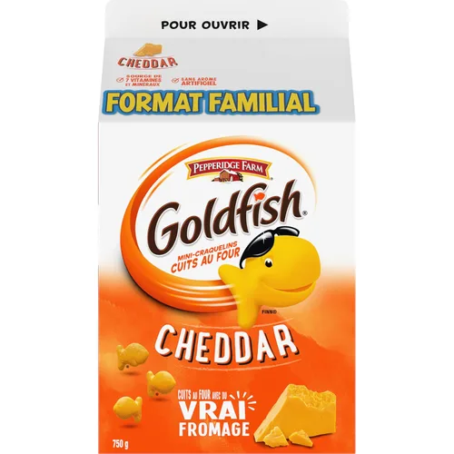 Vista 4 de Goldfish - Galletas cheddar de tamaño familiar, 26.46 oz/26.5 onzas, cartón {importado de Canadá}