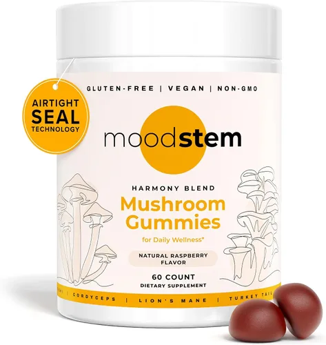 Vista 9 de Gomitas de hongos Harmony Blend Suplemento diario de hongos para adultos Complejo de hongos 10 en 1: melena de león, reishi, cordyceps, chaga y más